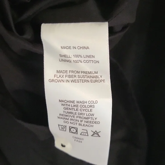 NWT Quince Black Sleeveless Swing Mini Dress, 100% Linen, Size Medium - Picture 8 of 8